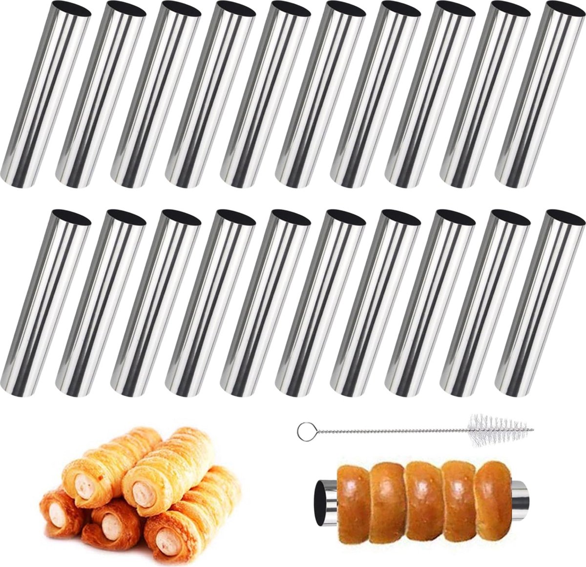 LaMoussawi ® Roestvrijstalen Bakvormen voor Perfecte Cannoli en Schuimrollen in de Keuken